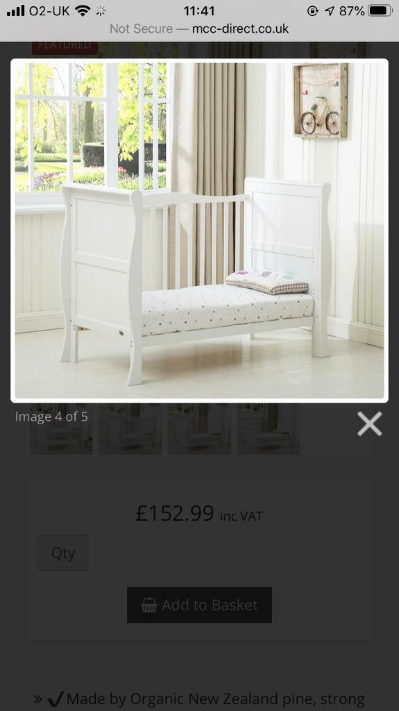 savannah sleigh cot bed